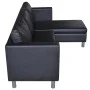 Black artificial leather 3-seater modular sofa by vidaXL, Sofas - Ref: Foro24-241979, Price: 457,08 €, Discount: %
