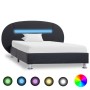 Estructura de cama con LED cuero sintético negro 90x200 cm de vidaXL, Camas y somieres - Ref: Foro24-285426, Precio: 191,62 €...