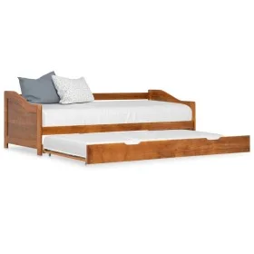 Honey brown pine wood sofa bed structure 90x200 cm by vidaXL, Beds and slatted bases - Ref: Foro24-283153, Price: 229,36 €, D...