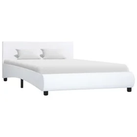 White synthetic leather bed frame 140x200 cm by vidaXL, Beds and slatted bases - Ref: Foro24-285459, Price: 194,40 €, Discoun...