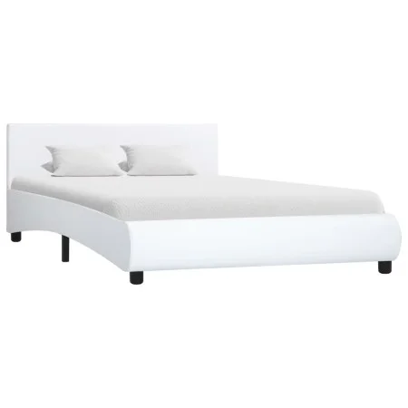Bettgestell aus weißem Kunstleder, 140 x 200 cm von vidaXL, Betten und Lattenroste - Ref: Foro24-285459, Preis: 193,48 €, Rab...