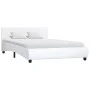 Bettgestell aus weißem Kunstleder, 140 x 200 cm von vidaXL, Betten und Lattenroste - Ref: Foro24-285459, Preis: 193,48 €, Rab...