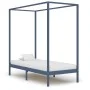 Graues Himmelbett aus massivem Kiefernholz, 100 x 200 cm von vidaXL, Betten und Lattenroste - Ref: Foro24-283275, Preis: 102,...