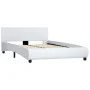 Bettgestell aus weißem Kunstleder, 140 x 200 cm von vidaXL, Betten und Lattenroste - Ref: Foro24-285459, Preis: 193,48 €, Rab...