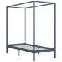 Graues Himmelbett aus massivem Kiefernholz, 100 x 200 cm von vidaXL, Betten und Lattenroste - Ref: Foro24-283275, Preis: 102,...