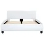 Estructura de cama de cuero sintético blanco 140x200 cm de vidaXL, Camas y somieres - Ref: Foro24-285459, Precio: 193,48 €, D...