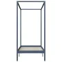 Gray solid pine wood canopy bed 100x200 cm by vidaXL, Beds and slatted bases - Ref: Foro24-283275, Price: 102,44 €, Discount: %