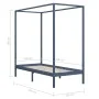 Graues Himmelbett aus massivem Kiefernholz, 100 x 200 cm von vidaXL, Betten und Lattenroste - Ref: Foro24-283275, Preis: 102,...