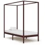 Cama con dosel madera maciza de pino marrón oscuro 100x200 cm de vidaXL, Camas y somieres - Ref: Foro24-283269, Precio: 102,8...