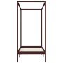 Dark brown solid pine wood canopy bed 100x200 cm by vidaXL, Beds and slatted bases - Ref: Foro24-283269, Price: 103,73 €, Dis...