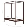 Cama con dosel madera maciza de pino marrón oscuro 100x200 cm de vidaXL, Camas y somieres - Ref: Foro24-283269, Precio: 102,8...