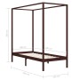 Dunkelbraunes Himmelbett aus massivem Kiefernholz, 100 x 200 cm von vidaXL, Betten und Lattenroste - Ref: Foro24-283269, Prei...