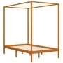 Cama con dosel de madera maciza de pino marrón miel 120x200 cm de vidaXL, Camas y somieres - Ref: Foro24-283258, Precio: 196,...