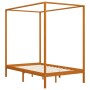 Honey brown solid pine wood canopy bed 120x200 cm by vidaXL, Beds and slatted bases - Ref: Foro24-283258, Price: 200,09 €, Di...
