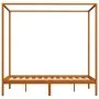 Honey brown solid pine wood canopy bed 120x200 cm by vidaXL, Beds and slatted bases - Ref: Foro24-283258, Price: 200,09 €, Di...