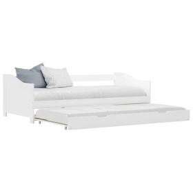 Estructura de sofá cama madera de pino blanco 90x200 cm