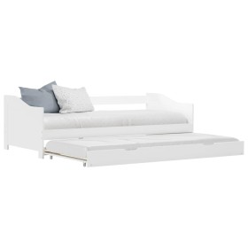 Estructura de sofá cama madera de pino blanco 90x200 cm de vidaXL, Camas y somieres - Ref: Foro24-283149, Precio: 217,46 €, D...