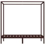 Dark brown solid pine wood canopy bed 90x200 cm by vidaXL, Beds and slatted bases - Ref: Foro24-283268, Price: 101,48 €, Disc...