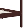 Dark brown solid pine wood canopy bed 90x200 cm by vidaXL, Beds and slatted bases - Ref: Foro24-283268, Price: 101,48 €, Disc...