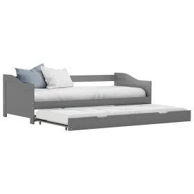 Gray pine wood sofa bed structure 90x200 cm by vidaXL, Beds and slatted bases - Ref: Foro24-283151, Price: 205,03 €, Discount: %