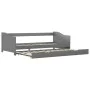 Gray pine wood sofa bed structure 90x200 cm by vidaXL, Beds and slatted bases - Ref: Foro24-283151, Price: 205,03 €, Discount: %