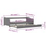 Gray pine wood sofa bed structure 90x200 cm by vidaXL, Beds and slatted bases - Ref: Foro24-283151, Price: 207,65 €, Discount: %