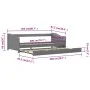 Gray pine wood sofa bed structure 90x200 cm by vidaXL, Beds and slatted bases - Ref: Foro24-283151, Price: 205,03 €, Discount: %