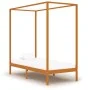 Honey brown solid pine wood canopy bed 90x200 cm by vidaXL, Beds and slatted bases - Ref: Foro24-283256, Price: 95,30 €, Disc...