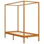 Honey brown solid pine wood canopy bed 90x200 cm by vidaXL, Beds and slatted bases - Ref: Foro24-283256, Price: 95,30 €, Disc...