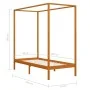 Honey brown solid pine wood canopy bed 90x200 cm by vidaXL, Beds and slatted bases - Ref: Foro24-283256, Price: 95,30 €, Disc...
