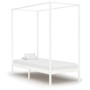 Bed frame with canopy solid white pine wood 100x200 cm by vidaXL, Beds and slatted bases - Ref: Foro24-283263, Price: 148,58 ...