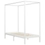 Bed frame with canopy solid white pine wood 100x200 cm by vidaXL, Beds and slatted bases - Ref: Foro24-283263, Price: 148,58 ...
