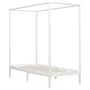 Bed frame with canopy solid white pine wood 100x200 cm by vidaXL, Beds and slatted bases - Ref: Foro24-283263, Price: 138,58 ...