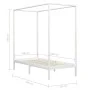Bed frame with canopy solid white pine wood 100x200 cm by vidaXL, Beds and slatted bases - Ref: Foro24-283263, Price: 138,58 ...