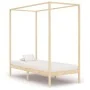 Solid pine wood canopy bed frame 100x200 cm by vidaXL, Beds and slatted bases - Ref: Foro24-283251, Price: 99,67 €, Discount: %