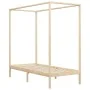Solid pine wood canopy bed frame 100x200 cm by vidaXL, Beds and slatted bases - Ref: Foro24-283251, Price: 99,67 €, Discount: %