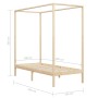 Estructura de cama con dosel madera maciza de pino 100x200 cm de vidaXL, Camas y somieres - Ref: Foro24-283251, Precio: 100,4...