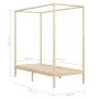 Solid pine wood canopy bed frame 100x200 cm by vidaXL, Beds and slatted bases - Ref: Foro24-283251, Price: 99,67 €, Discount: %
