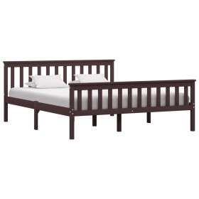 Estructura de cama madera maciza pino marrón oscuro 160x200 cm de vidaXL, Camas y somieres - Ref: Foro24-283236, Precio: 146,...