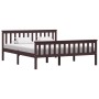 Estructura de cama madera maciza pino marrón oscuro 160x200 cm de vidaXL, Camas y somieres - Ref: Foro24-283236, Precio: 146,...