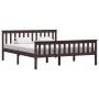Estructura de cama madera maciza pino marrón oscuro 160x200 cm de vidaXL, Camas y somieres - Ref: Foro24-283236, Precio: 133,...