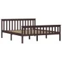 Estructura de cama madera maciza pino marrón oscuro 160x200 cm de vidaXL, Camas y somieres - Ref: Foro24-283236, Precio: 133,...