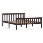 Estructura de cama madera maciza pino marrón oscuro 160x200 cm de vidaXL, Camas y somieres - Ref: Foro24-283236, Precio: 133,...