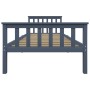 Solid gray pine wood bed frame 100x200 cm by vidaXL, Beds and slatted bases - Ref: Foro24-283227, Price: 122,31 €, Discount: %