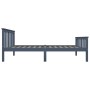 Solid gray pine wood bed frame 100x200 cm by vidaXL, Beds and slatted bases - Ref: Foro24-283227, Price: 122,31 €, Discount: %