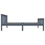 Solid gray pine wood bed frame 100x200 cm by vidaXL, Beds and slatted bases - Ref: Foro24-283227, Price: 122,46 €, Discount: %