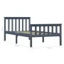Solid gray pine wood bed frame 100x200 cm by vidaXL, Beds and slatted bases - Ref: Foro24-283227, Price: 122,46 €, Discount: %