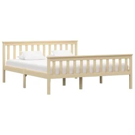 Solid light pine wood bed frame 160x200 cm by vidaXL, Beds and slatted bases - Ref: Foro24-283224, Price: 143,18 €, Discount: %