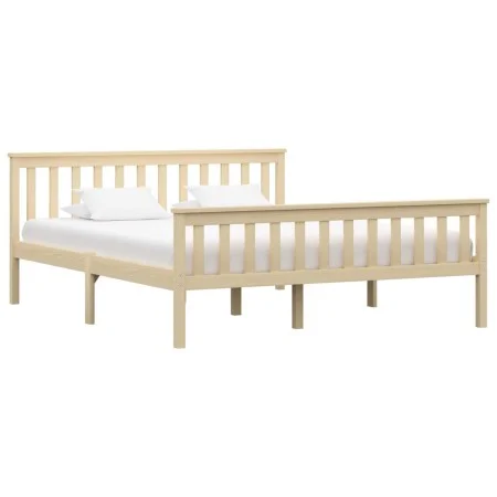Solid light pine wood bed frame 160x200 cm by vidaXL, Beds and slatted bases - Ref: Foro24-283224, Price: 143,14 €, Discount: %