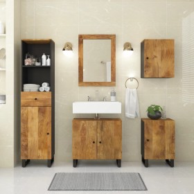 Conjunto de muebles de baño 5 piezas madera maciza de mango